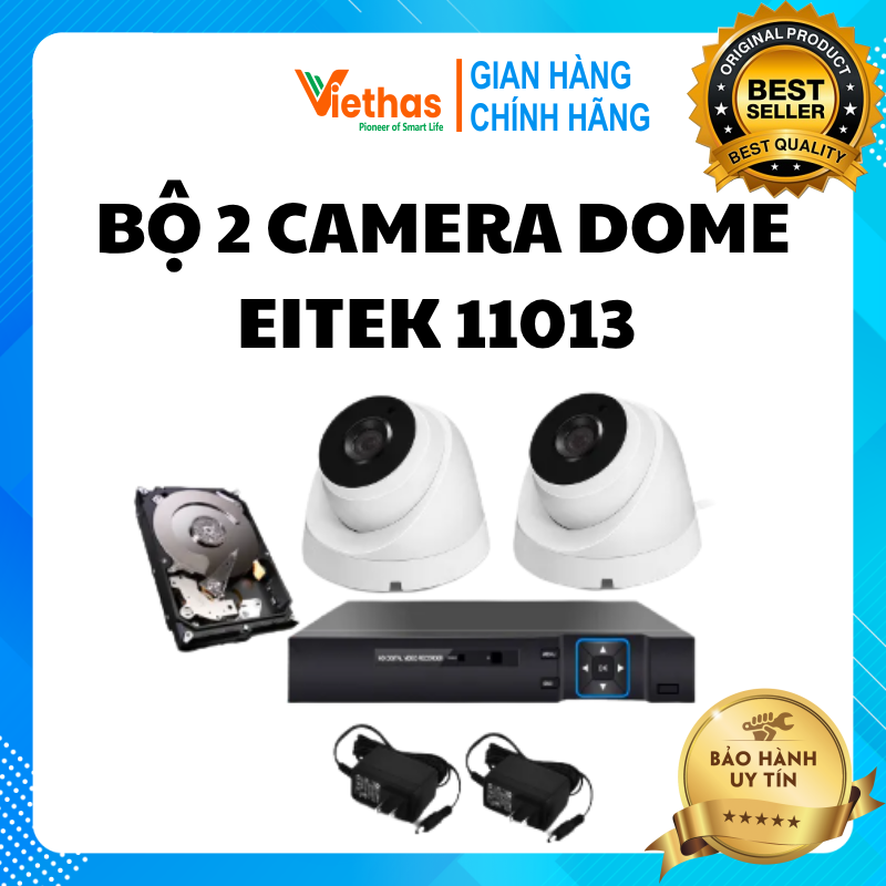 Bộ 2 camera cvi 2.0m elitek ecc-11013+ đầu ghi+ ổ cứng 250gb