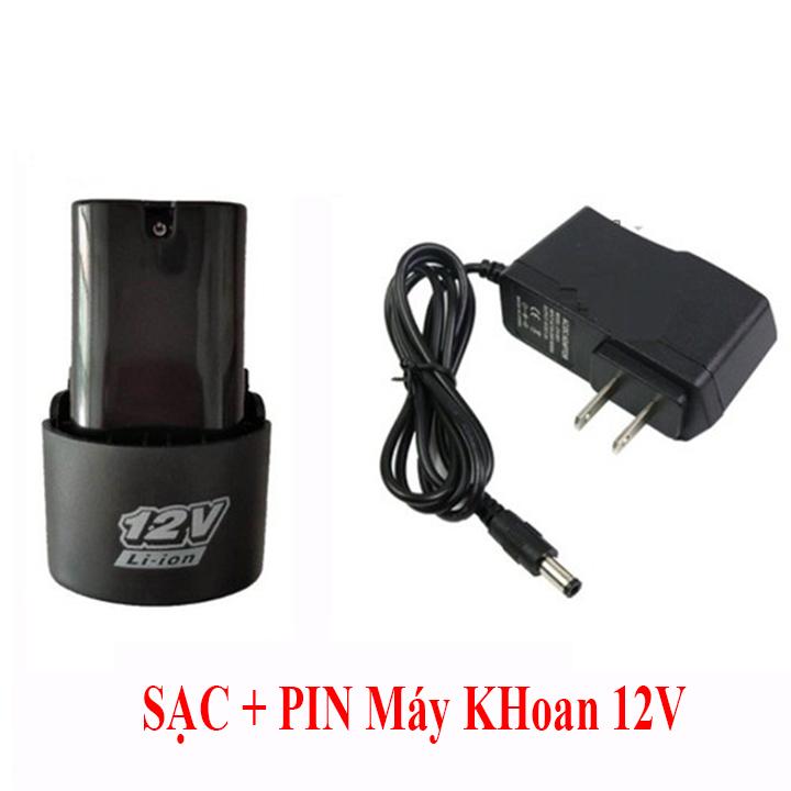 Chân sạc máy khoan 12v + pin máy khoan 12v