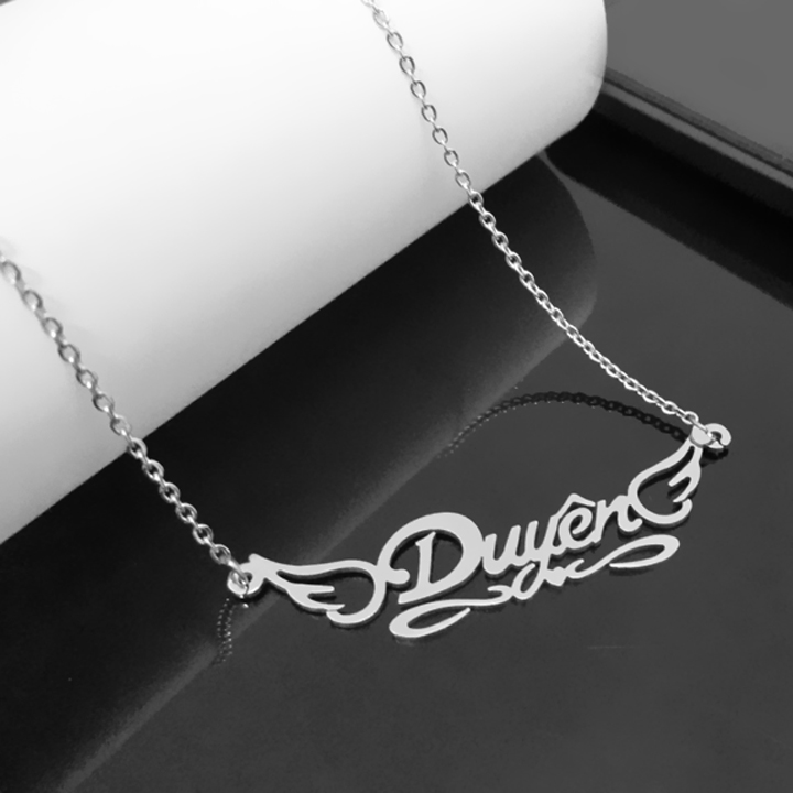 [Tặng hộp quà xinh] DÂY CHUYỀN INOX TÊN DUYÊN, VÒNG CỔ CHỮ DUYÊN - Sáng đẹp, không đen, không rỉ (Chất liệu inox cao cấp)