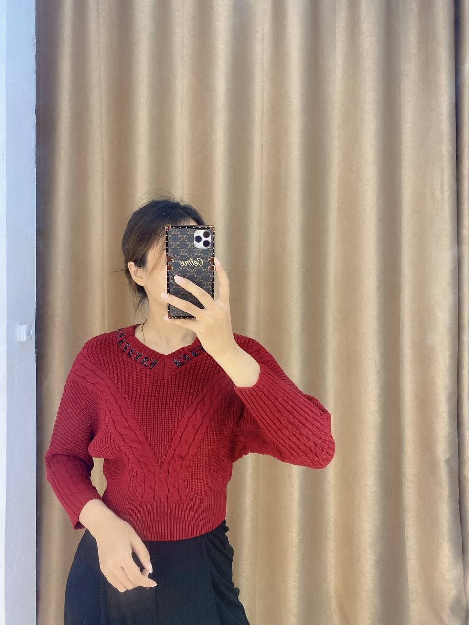 áo len nữ cổ tim dáng cánh dơi chất len thừng dày dặn siêu ấm,siêu đẹp