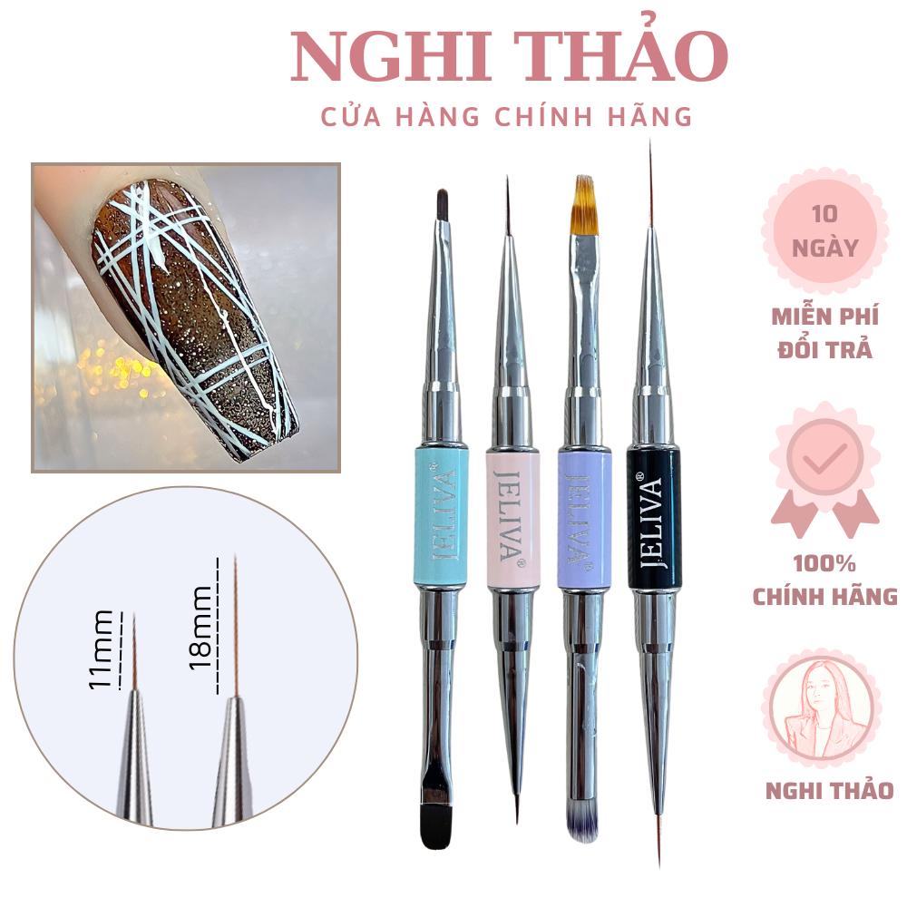 Cọ vẽ nét nail 2 đầu JELIVA