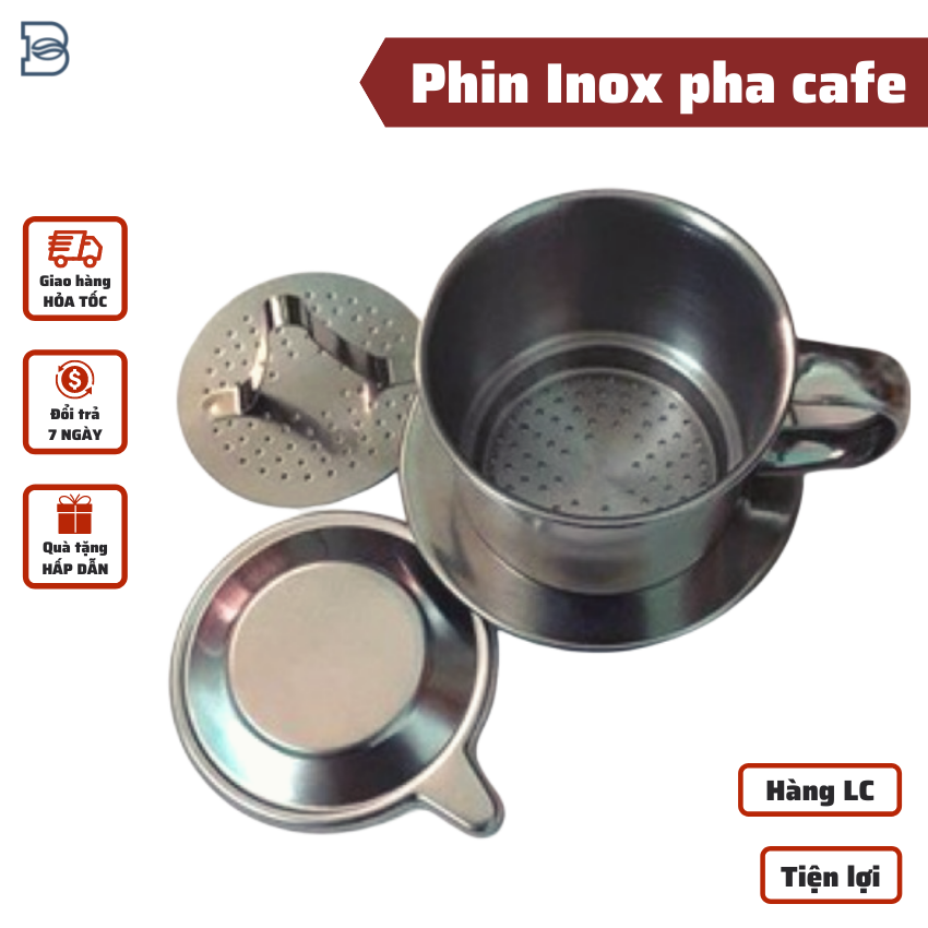 [TRUYỀN THỐNG] Phin pha cafe nguyên chất Inox cao cấp pha cà phê rang xay có nắp vặn phin nhôm trung nguyên giữ nguyên hương vị đậm đà truyền thống - Big Dream Coffee