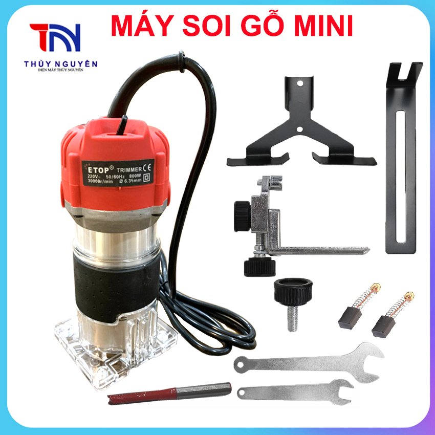 Máy phay gỗ mini, máy soi gỗ, soi alu cầm tay, máy soi mộng gỗ mini chính hãng ETOP, mũi 6.35mm
