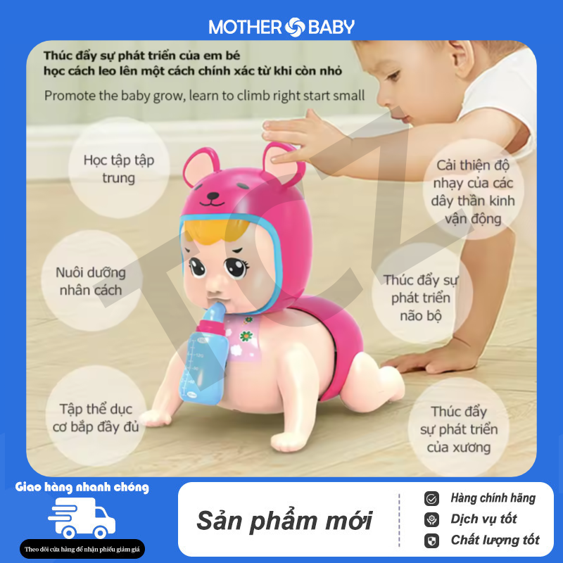 Búp Bê Em Bé Bò Bằng Điện Có Bình Sữa, Đồ Chơi Trẻ Em Tương Tác Phát Sáng Âm Nhạc đồ chơi đồ chơi trẻ em đồ chơi trẻ em thông minh đồ chơi cho bé gái đồ chơi cho bé trai