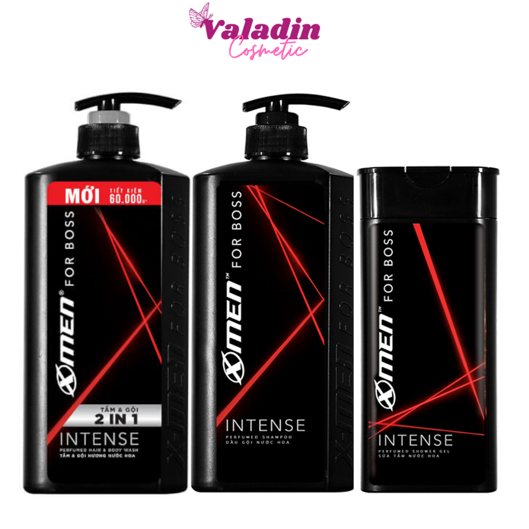 Sữa tắm gội XMEN [HCM]For Boss Intense Perfumed Shampoo 380g/650g Chai gội đầu nam X men Tắm gội nước hoa nam -Valadin