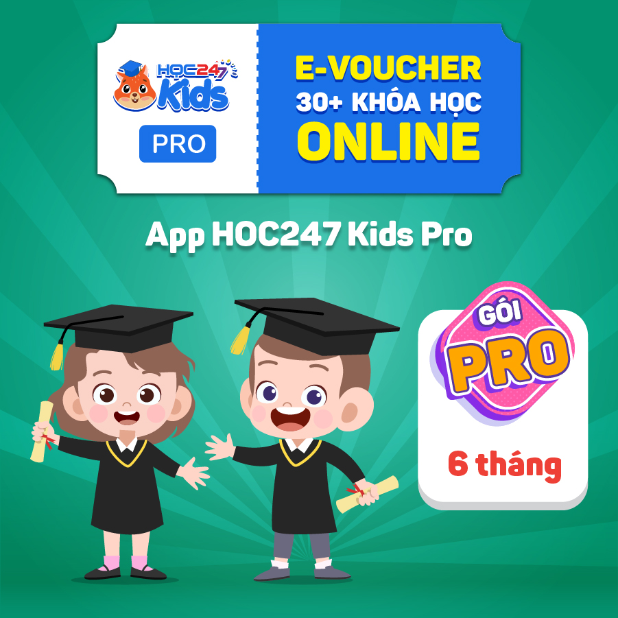 App hoc247 kids pro - nền tảng học online #1 cho hs tiểu học - toán, tiếng việt, tiếng anh & steam