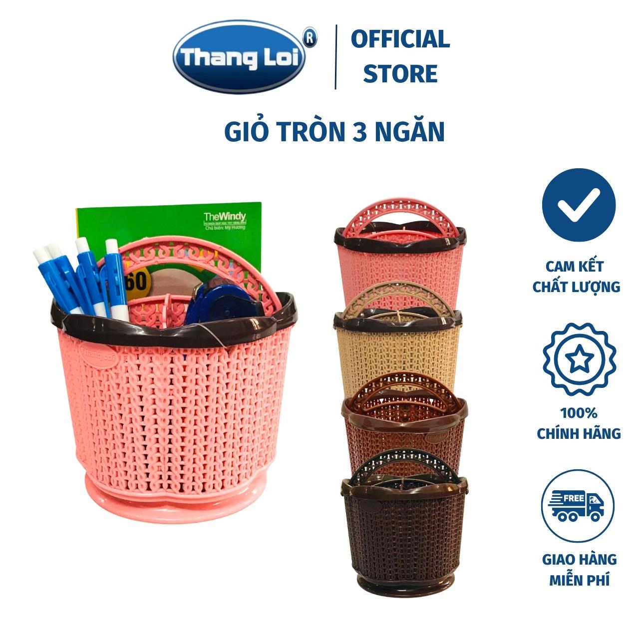 Rổ Nhựa Tròn Hoa Có Quai Bằng Nhựa Đựng Bút Viết Đựng đũa Đựng Hũ Gia Vị Tiện Lợi