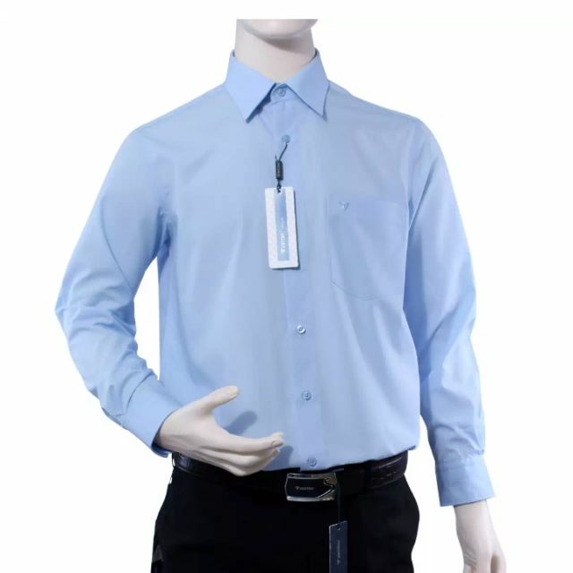 Aó sơ mi nam công sở VIỆT TIẾN chính hãng , cao cấp màu xanh da trời dài tay form suông REGULAR - tà bầu . SHOP HỨA - THỜI TRANG NAM CÔNG SỞ