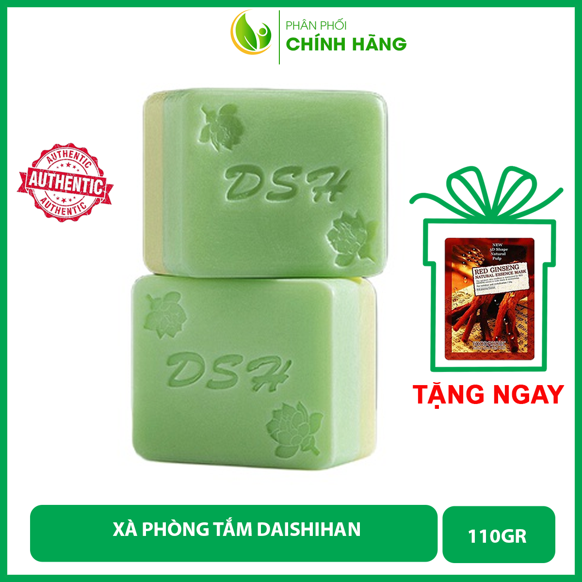 Xà bông tắm DAISHIHAN xà bông cục hữu cơ DSH giảm mụn mụn lưng. mụn ngực thâm đen sạm dưỡng trắng da 110g