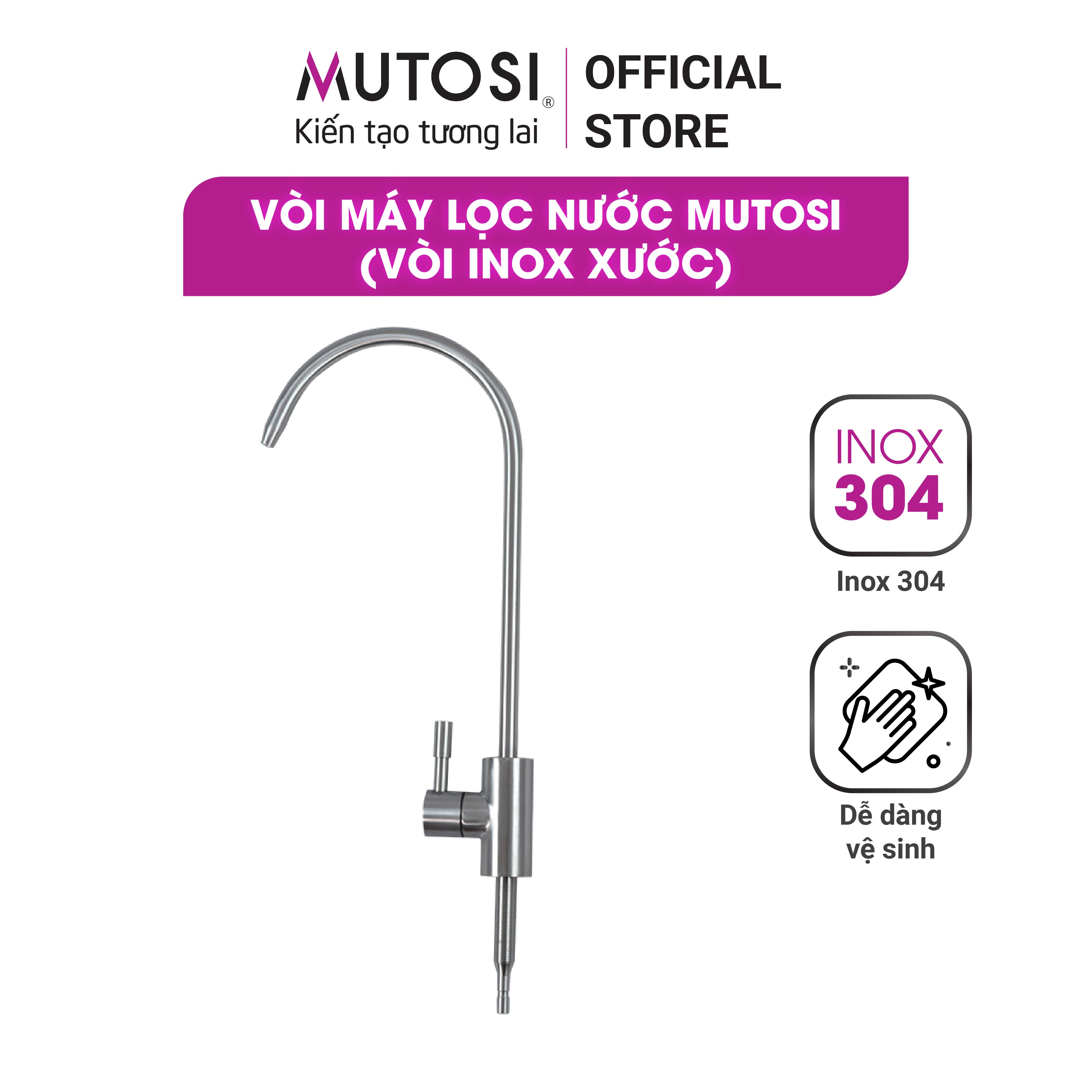 Vòi máy lọc nước Inox xước 304 Mutosi