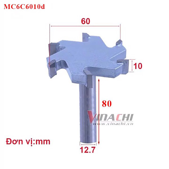 Mũi soi gỗ - mũi cuốc gỗ _ mũi cuốc 6 cánh trục dài tideway - 1 cái