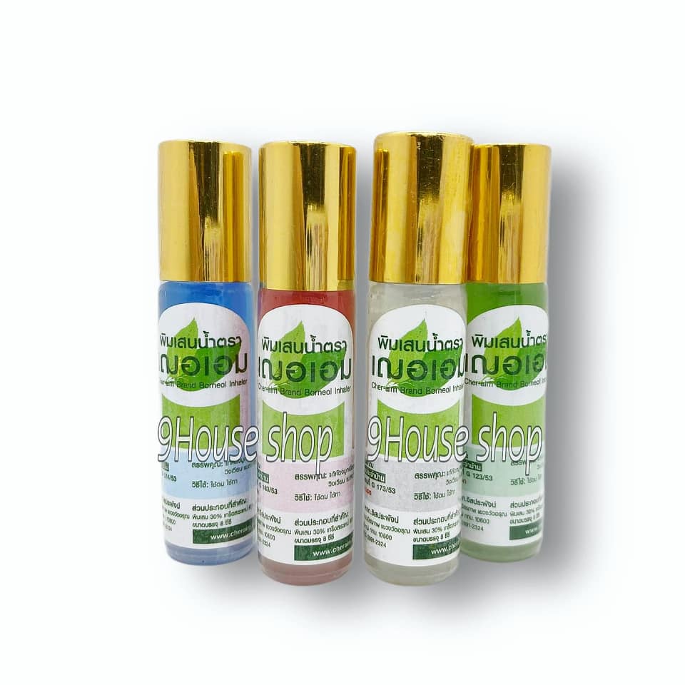 01 Chai Dầu Lăn Băng Phiến Thảo Dược Cher Aim Brand Borneol Inhaler Thailand 8ml