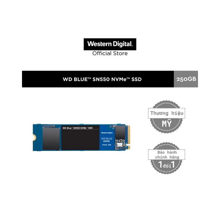 Ổ cứng gắn trong ssd western blue 250gb m2 sn550 - bảo hành 1 đổi 1
