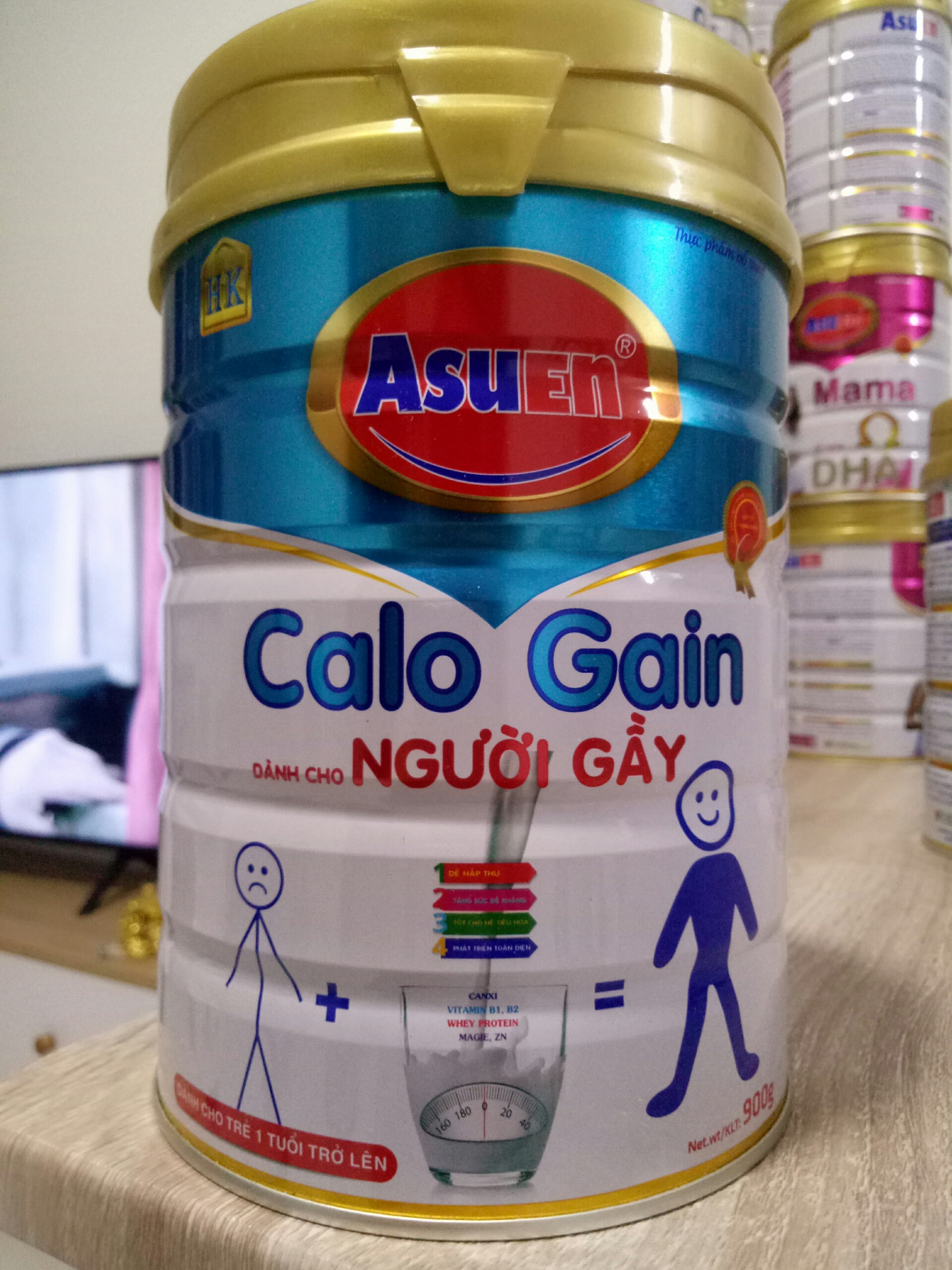 Sữa Asuen Calo Gain tăng cân cho người gầy, trẻ nhỏ lon 900g - Sữa tăng cân hiệu quả cho người gầy Calo Gain Asuen 900g