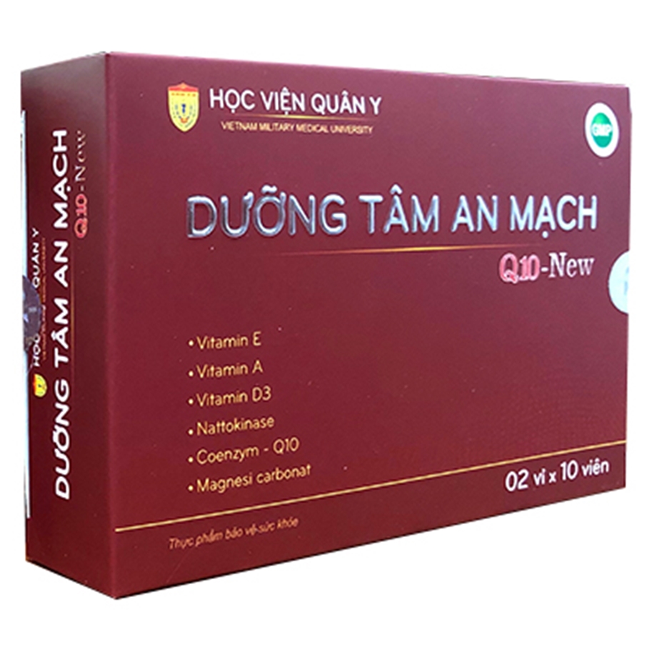 Dưỡng tâm an mạch q10-new học viện quân y giúp trái tim khỏe mạnh hộp 20v