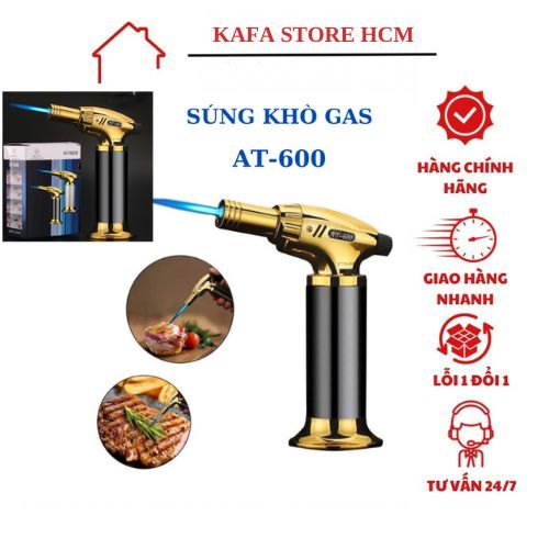 Đầu Khò Gas Cầm Tay Mini Model AT-600 Có Chỉnh Nhiệt Độ Đạt Mức Nhiệt Độ Cao Nhất 1300 Độ C Cao Cấp, Bật Lửa Rãnh Tay Gas Khò Bằng Kim Loại Chắn Gió, Giữ Lửa Cực Tốt.