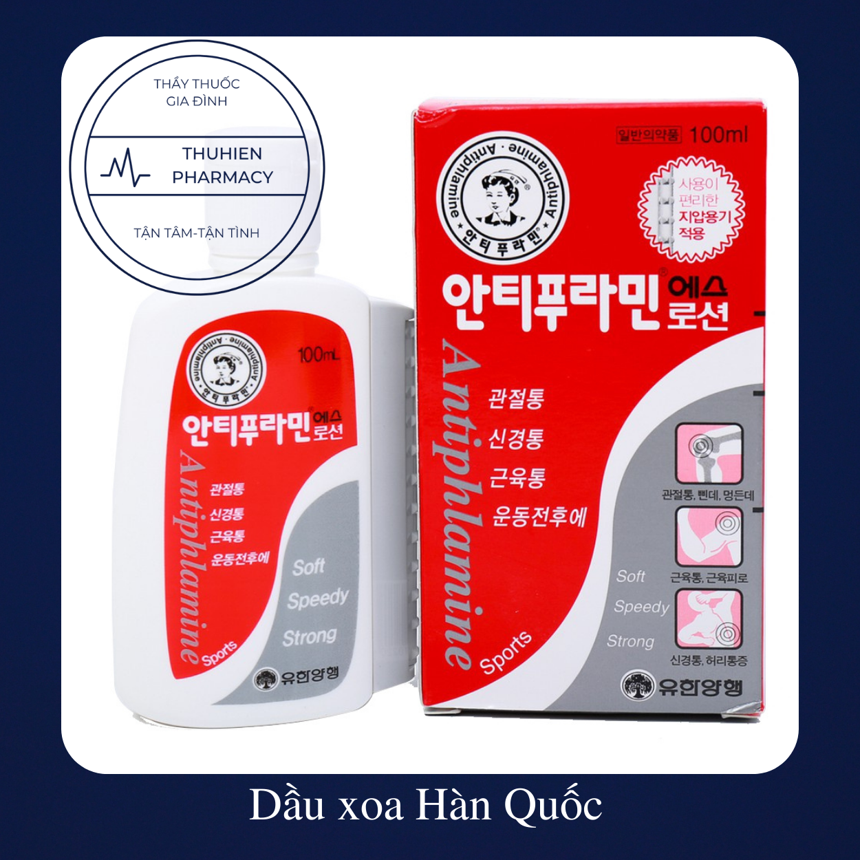 Dầu nóng xoa bóp antiphlamine hàn quốc 100ml