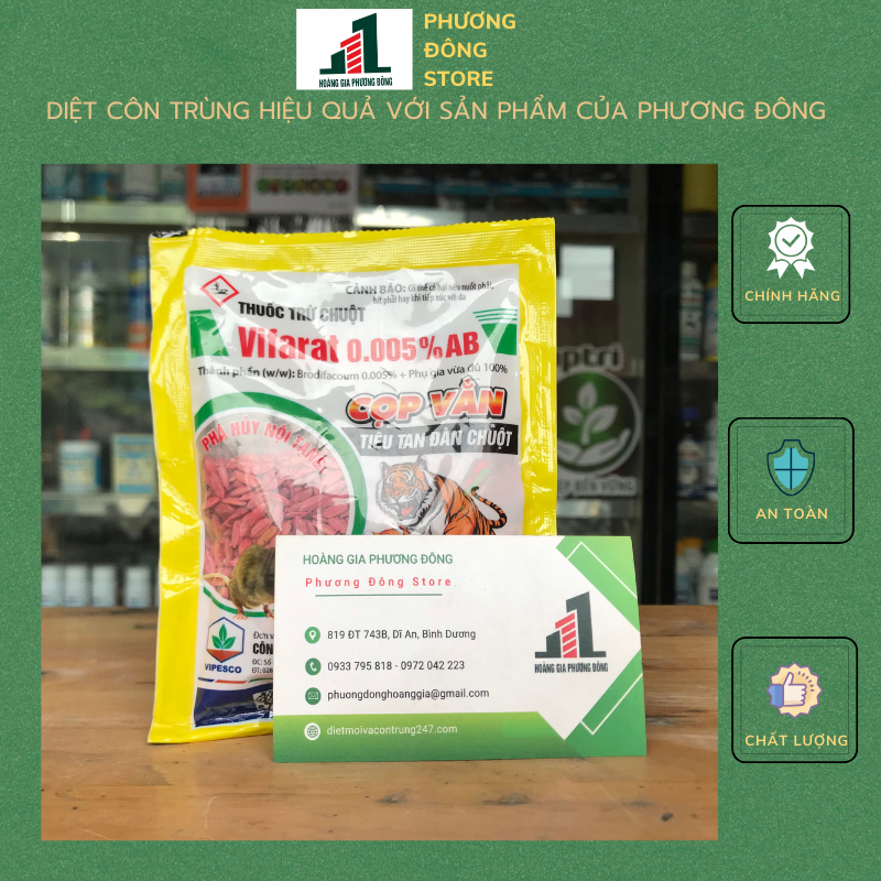 Thuốc diệt chuột dạng lúa Vifarat 0.005%AB (Gói 50g)