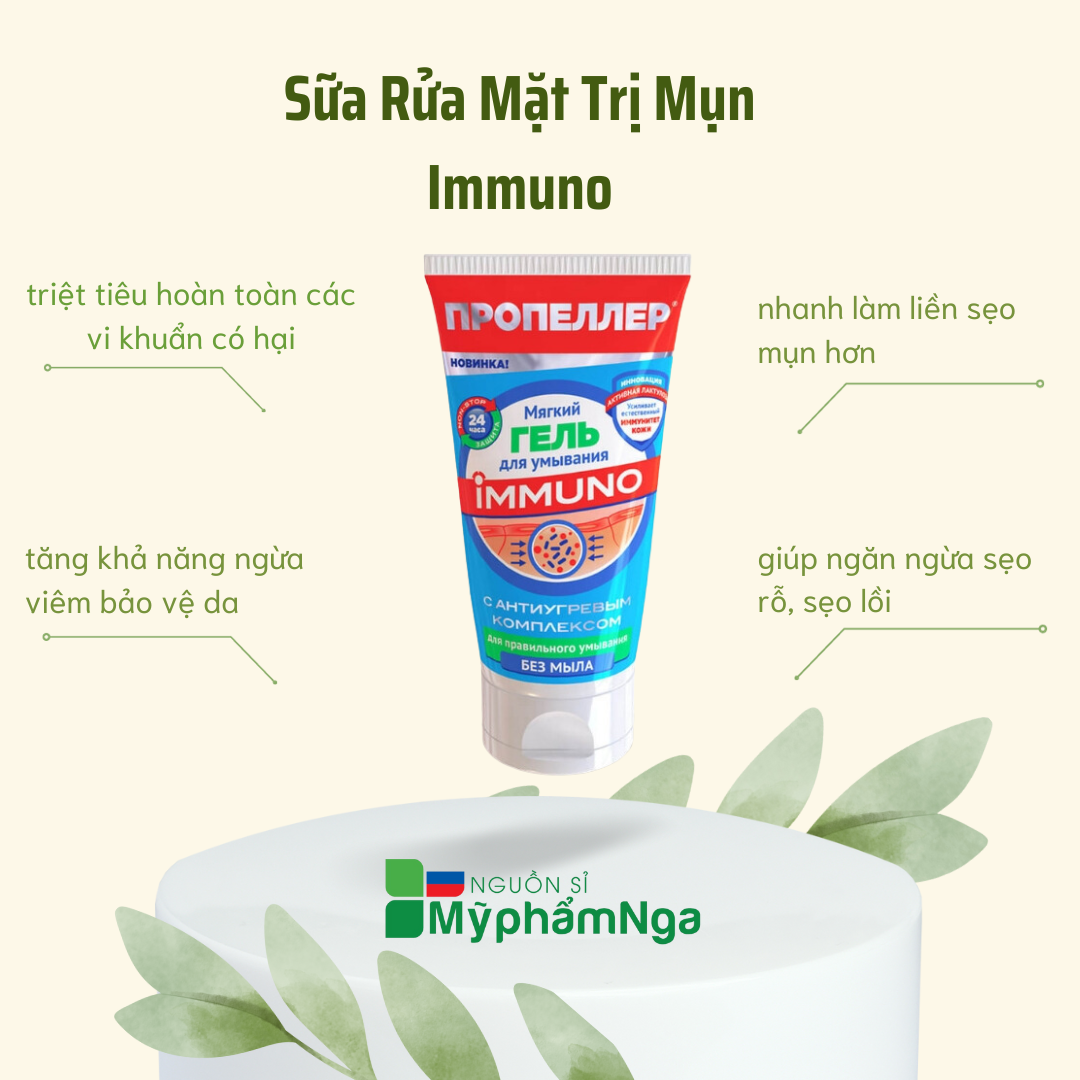 Sữa rửa mặt giảm mụn Immuno date mới nhất