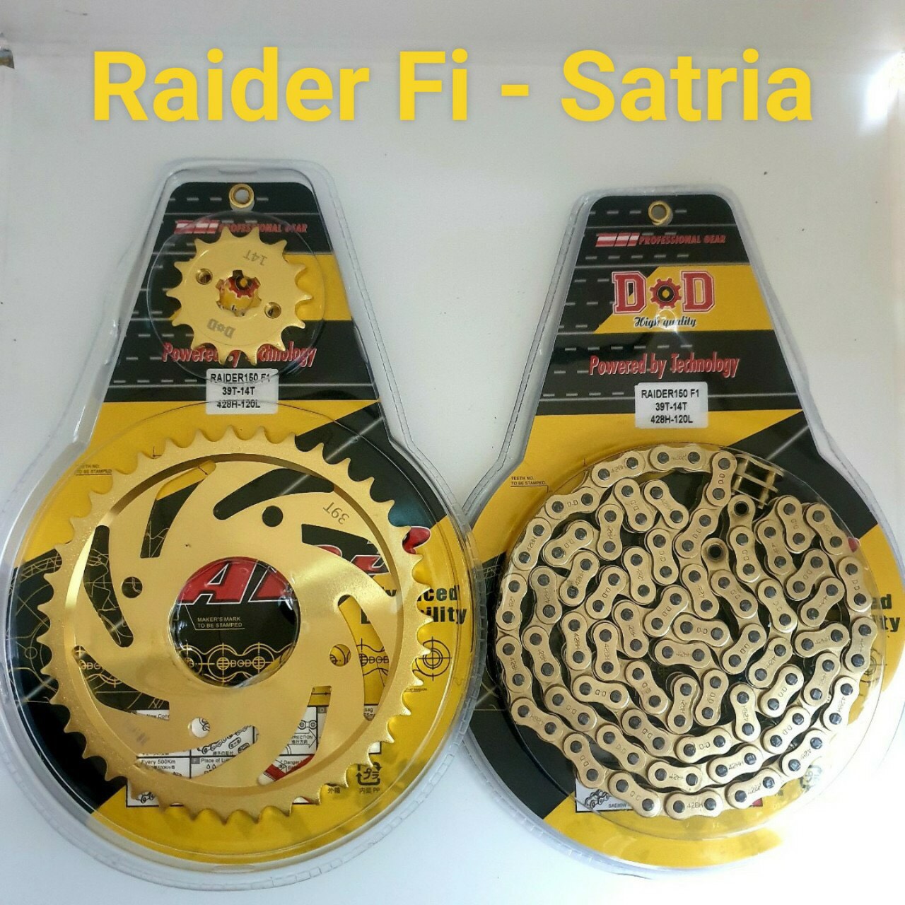 Bộ nhông sên dĩa did dĩa vàng cho dòng xe của suzuki raider, satria