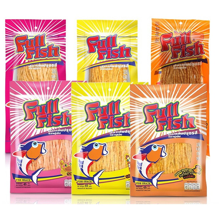Bánh snack cá sấy sợi full fish - snack cá sợi cay cay gói to 80g và bé 21g