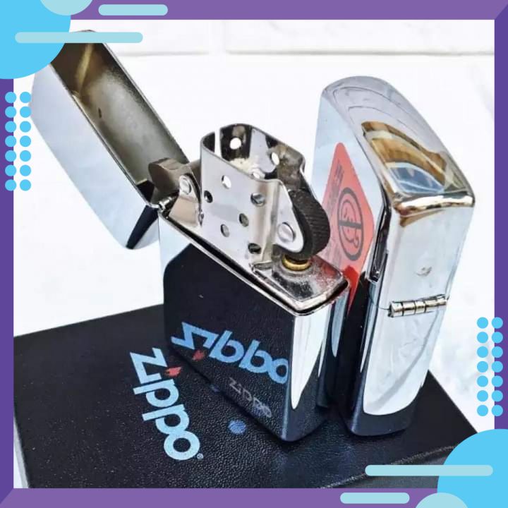 Bật lửa Zippo Mỹ trơn bóng bạc ruột Mỹ
