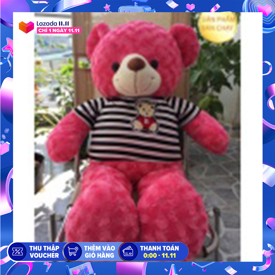 Gấu bông teddy cao cấp khổ vải 1m dài 80cm màu đỏ hàng vnxk