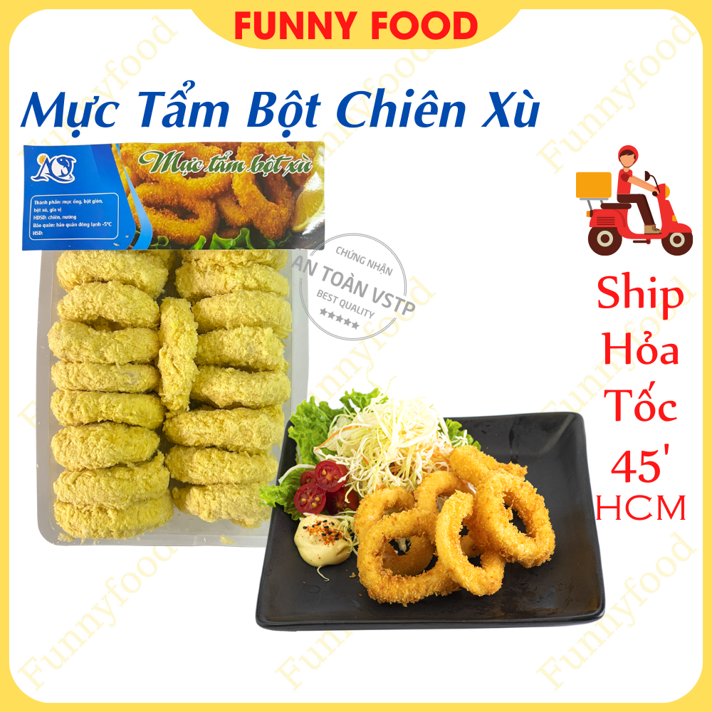 Chả Mực Tẩm Bột Chiên Xù – 14 Khoanh Mực Tẩm Bột – [Ship Hỏa Tốc HCM] – Funnyfood