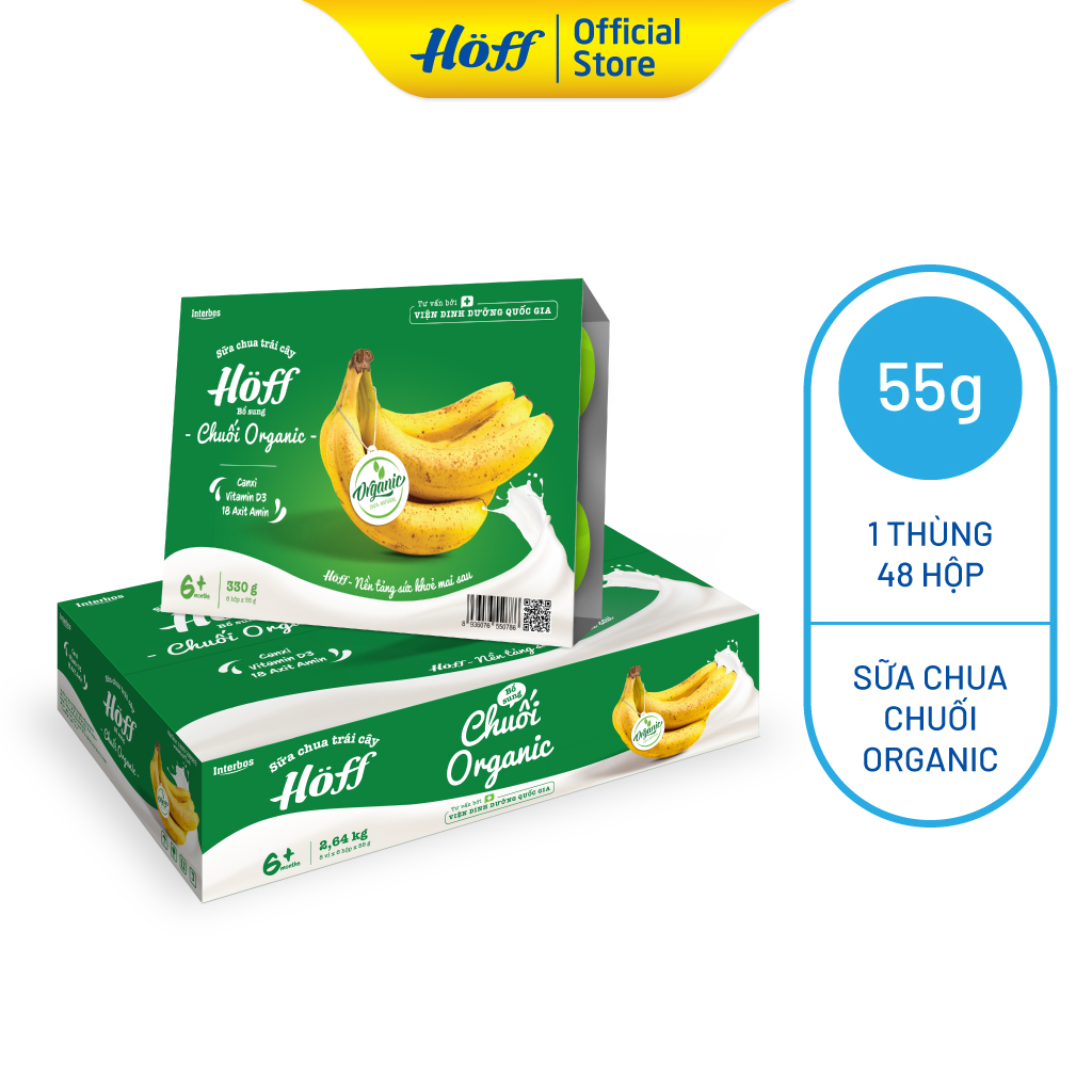 Sữa Chua Chuối Organic Hoff (thùng - 48 hộp)