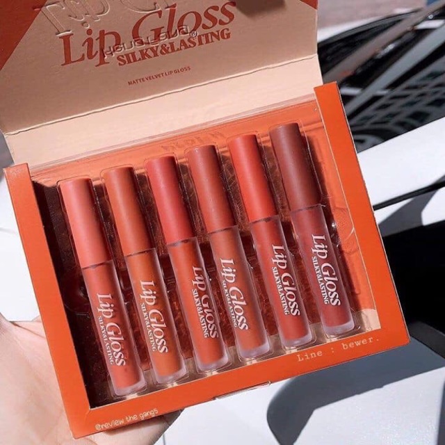 Set 6 cây son kem LIP GLOSS HENFANG- SENDANA- set son nội địa trung cực hot tone màu trend không gây khô môi