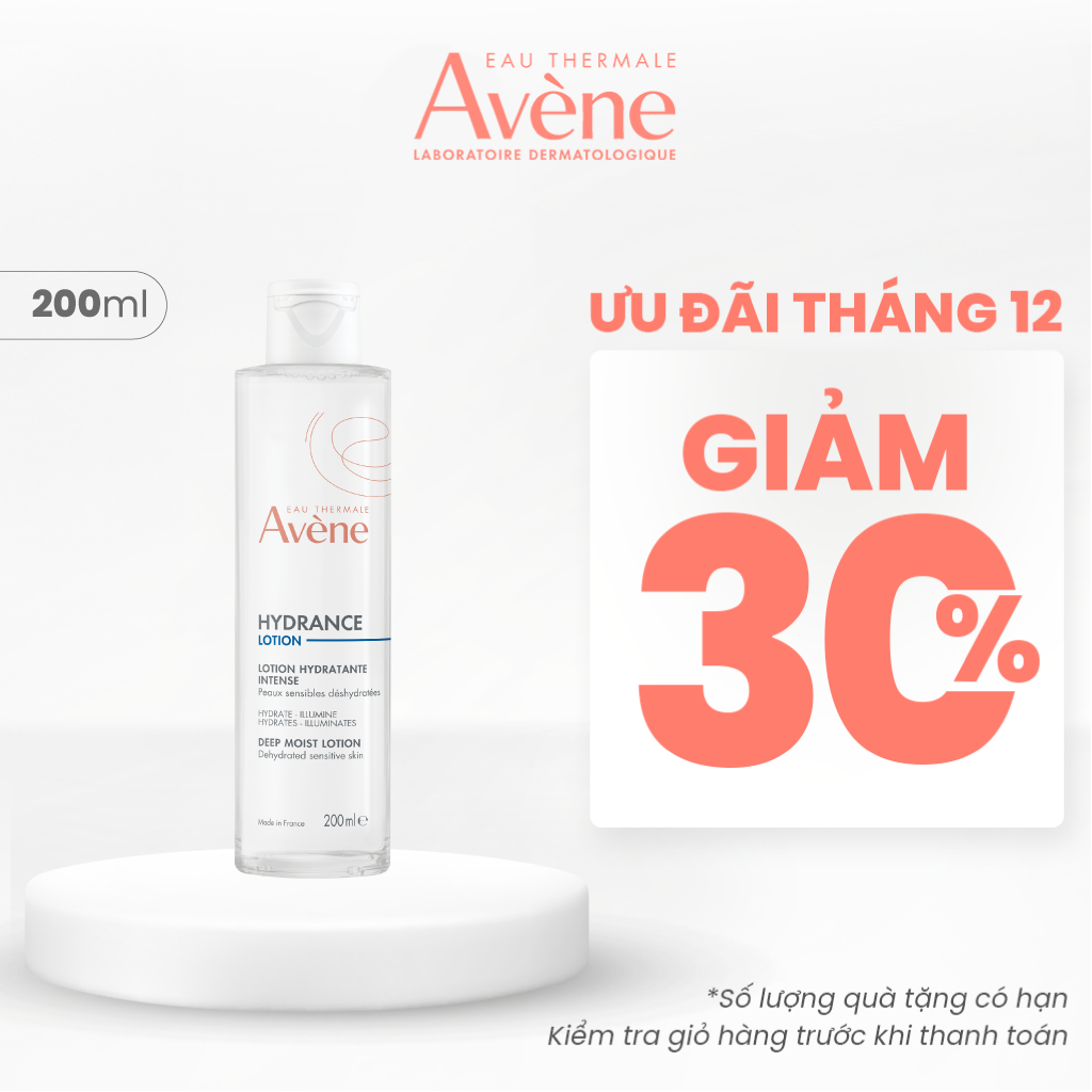 Date 6.2026 Nước cân bằng dưỡng ẩm Eau Thermale Avène HYDRANCE Deep Moist Lotion cho da dầu da hỗn hợp và nhạy cảm 200ml