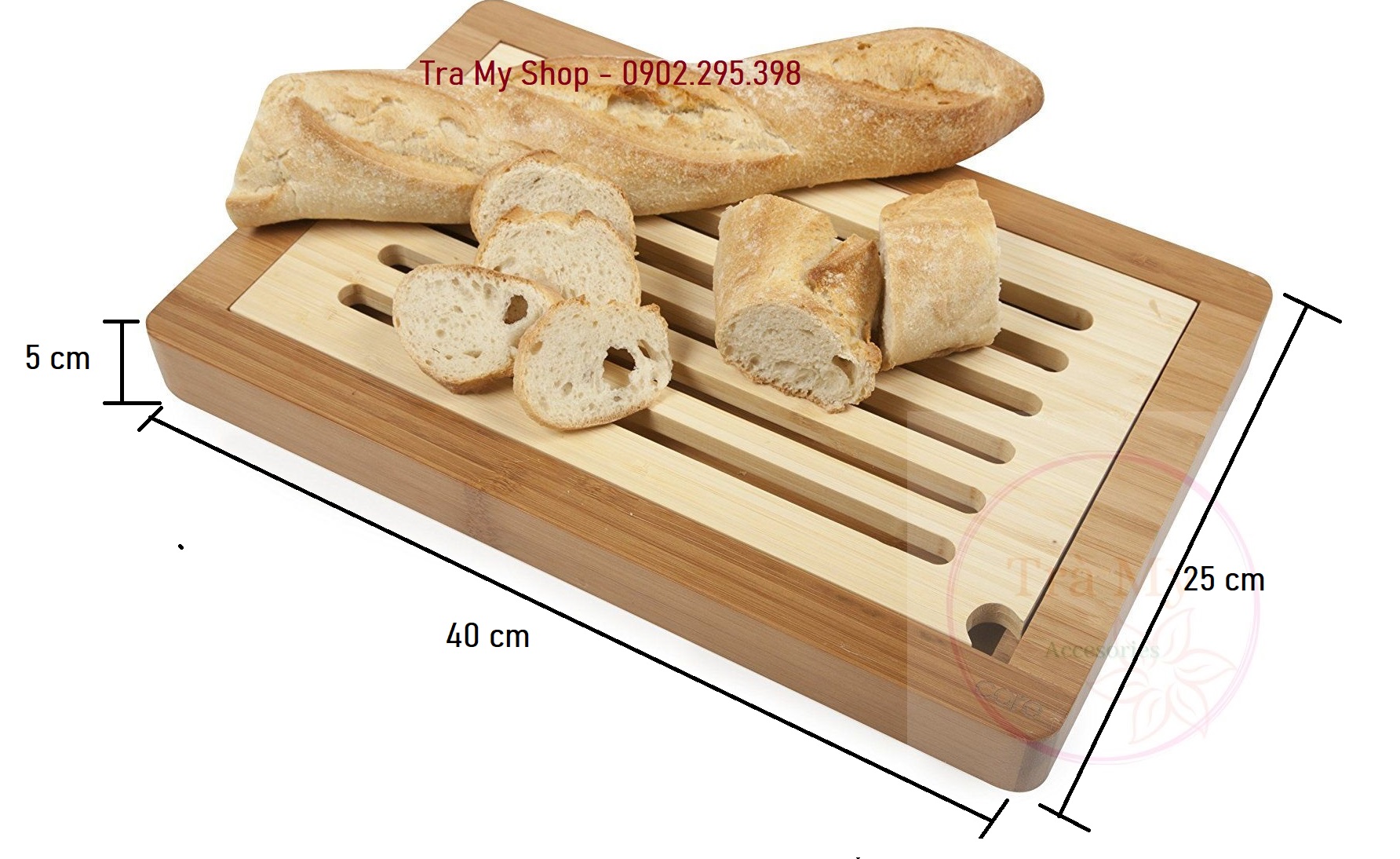 Thớt cắt bánh mì, thớt gỗ cắt bánh mì deccor buffet