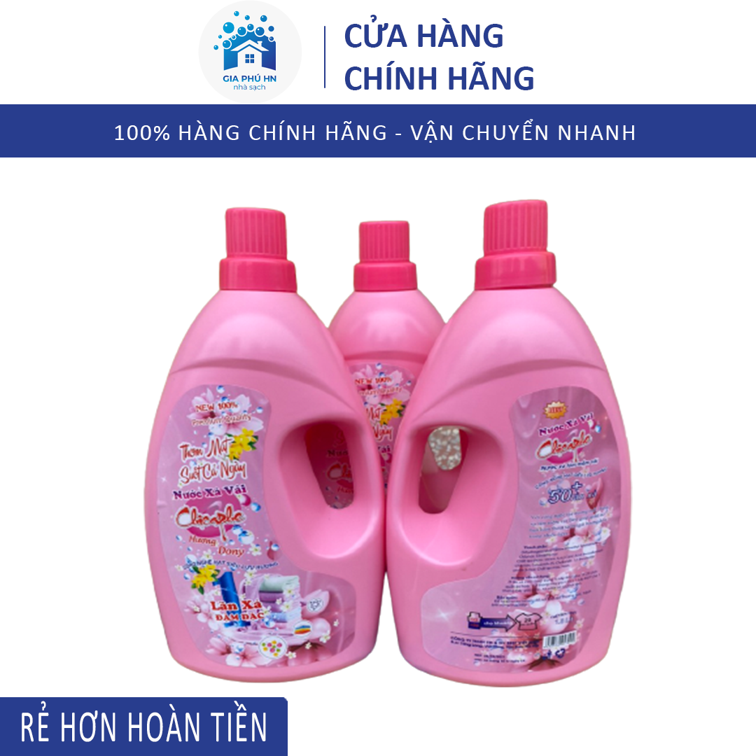 Nước xả vải đậm đặc, hương dony, công nghệ hạt siêu lưu hương, 1 lần xả đậm đặc, can 1.8l