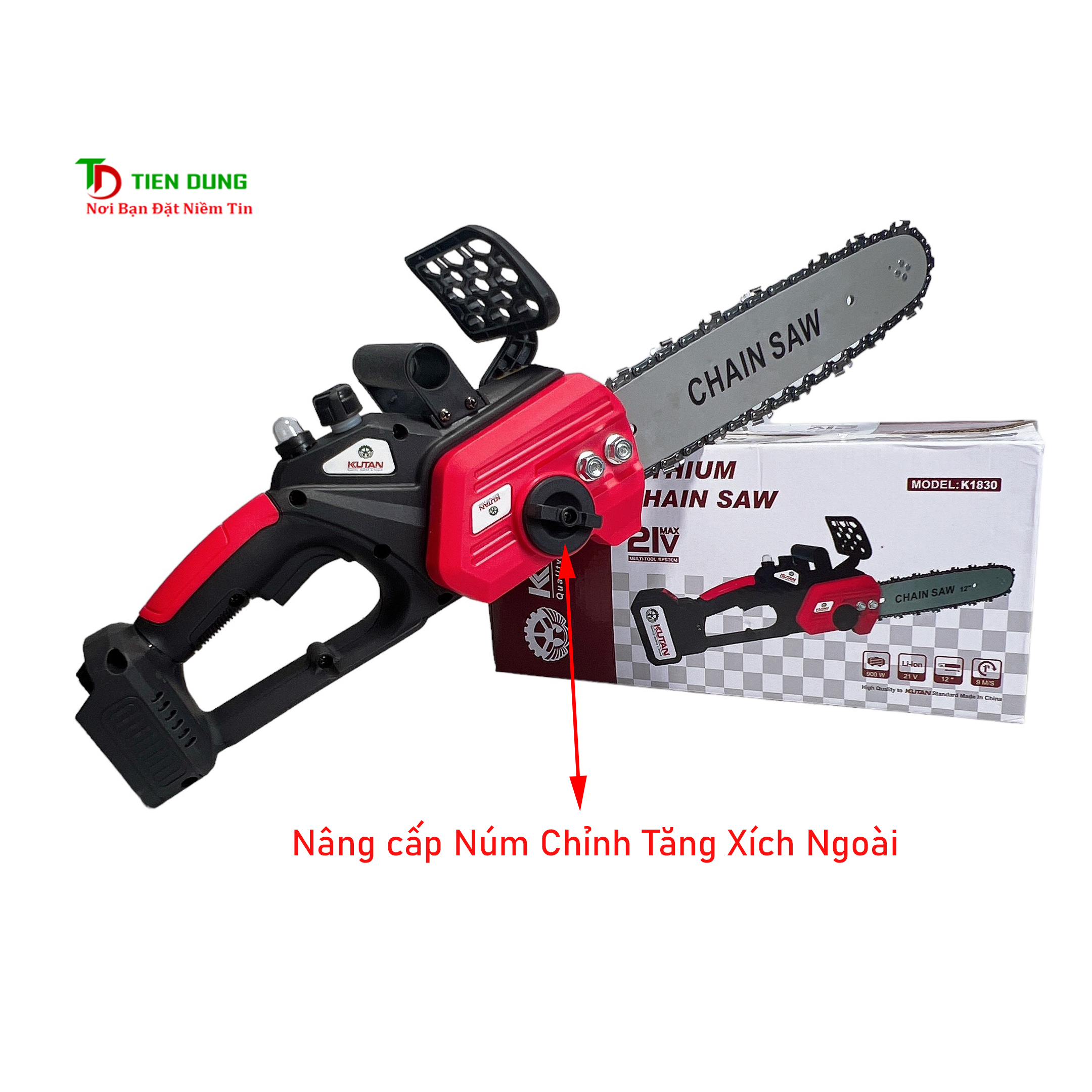 Máy cưa xích Pin KUTAN không chổi than lam xích 12inch