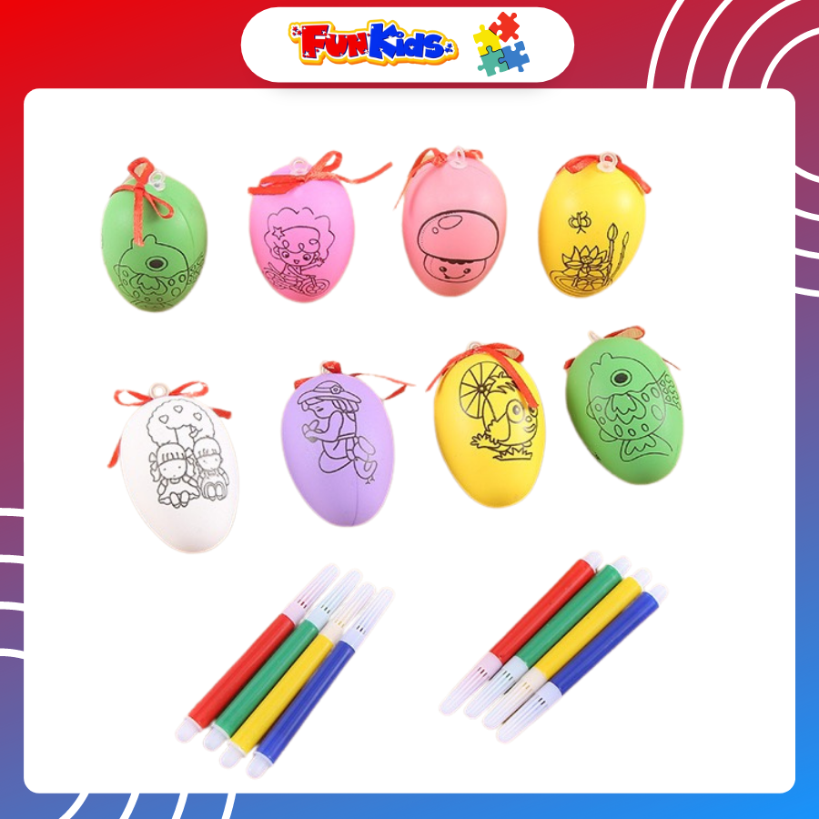 Đồ chơi vẽ và tô màu trứng kèm 4 bút dạ cho trẻ em từ 3 tuổi trở lên sáng tạo và phát triển năng khiếu mỹ thuật