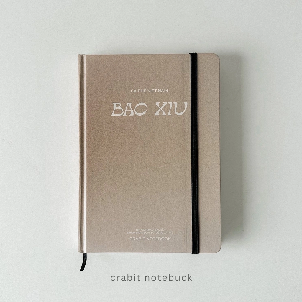 Sổ tay a5 crabit bạc xỉu 130gsm - ruột chấm dot ghi chép, làm bullet journal, quà tặng độc đáo