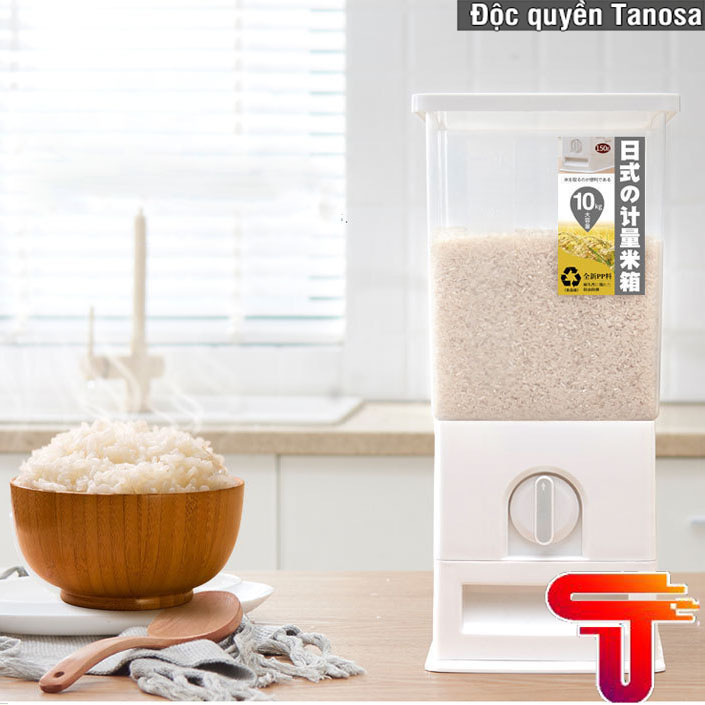 Thùng nhựa đựng gạo nhật 10kg nút vặn TANASA