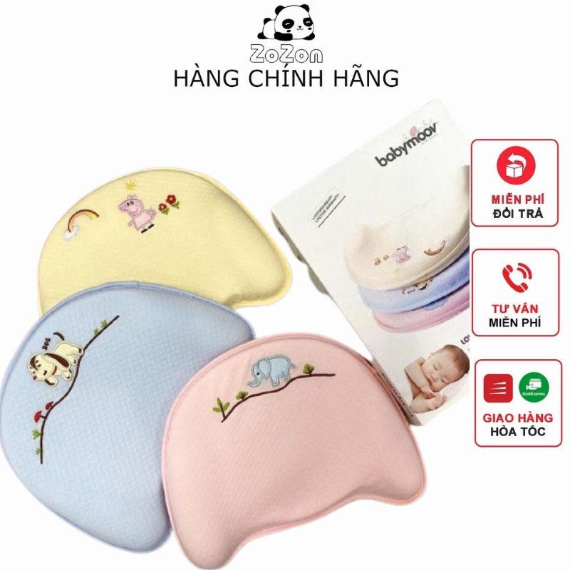Gối cao su non chống trào ngược, chống bẹp đầu ,méo đầu cho bé sơ sinh babymoov zozon chính hãng