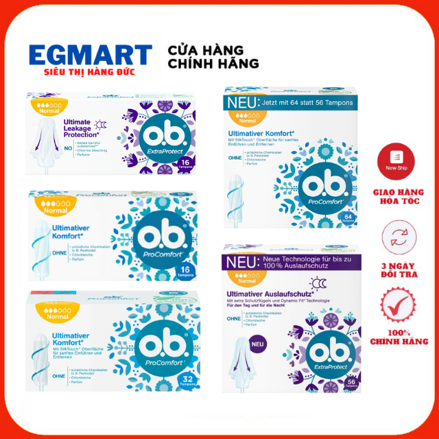 Tampon OB - Băng vệ sinh Tampon ob Normall Procomfort 56st - Băng vệ sinh dạng nút - Nội địa Đức