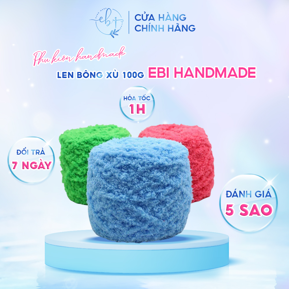 Len đan khăn, len xù lông cừu san hô dùng đan đồ handmade thủ công diy cuộn 100 gram đa dạng màu sắc - eb29