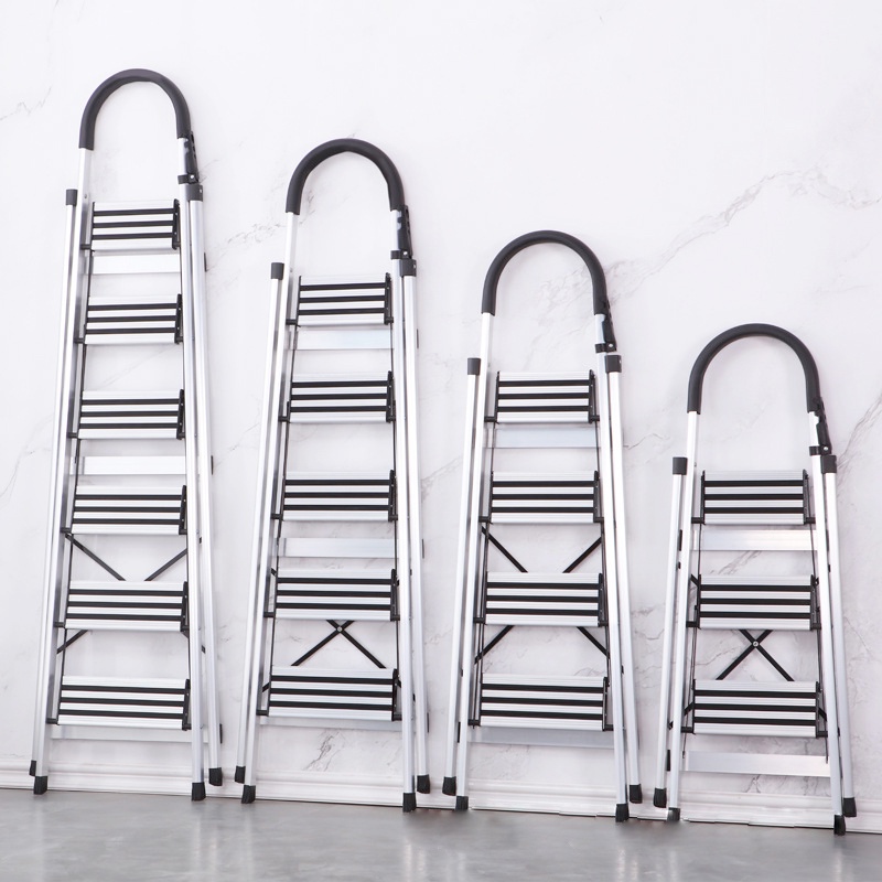 Thang Nhôm Ghế Tay Vịn 3 4 5 6 7 Bậc Ameca Nhật Bản, Inox 304 Có Video Thực Tế Tự quay. Cực Kỳ chắc chắn