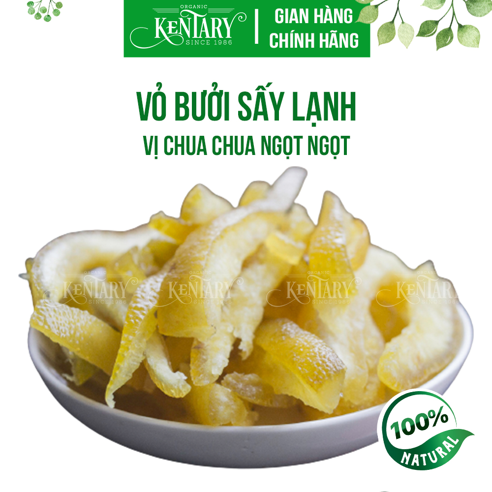 Vỏ bưởi sấy lạnh Kentary túi 200gr vị chua chua ngọt ngọt giúp giảm cân, chống lão hóa, giảm đau họng - đồ ăn vặt