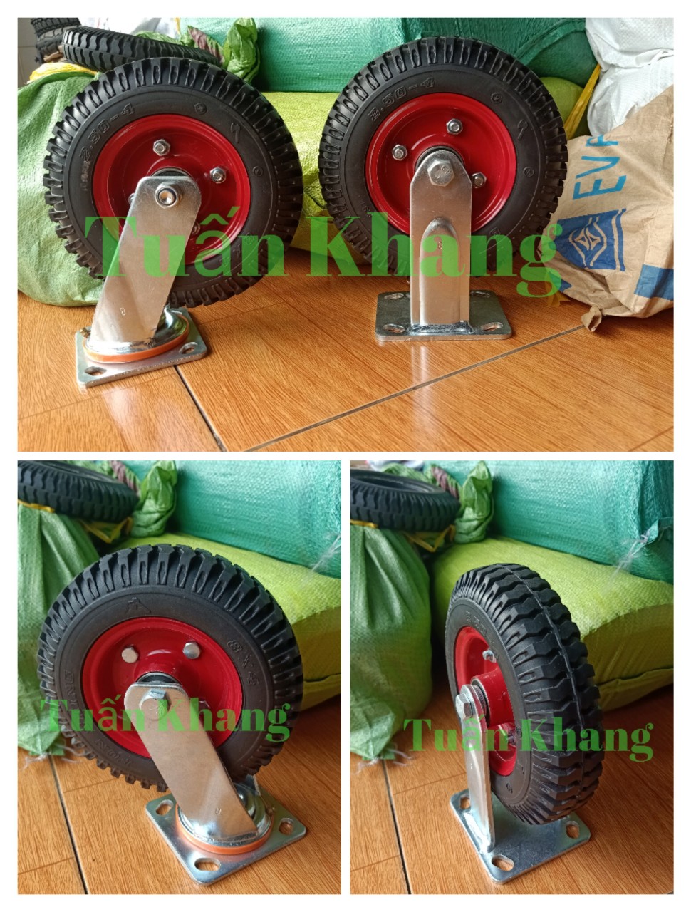 bánh xe đẩy hàng công nghiệp 20cm cao su đặc chịu tải 600kg