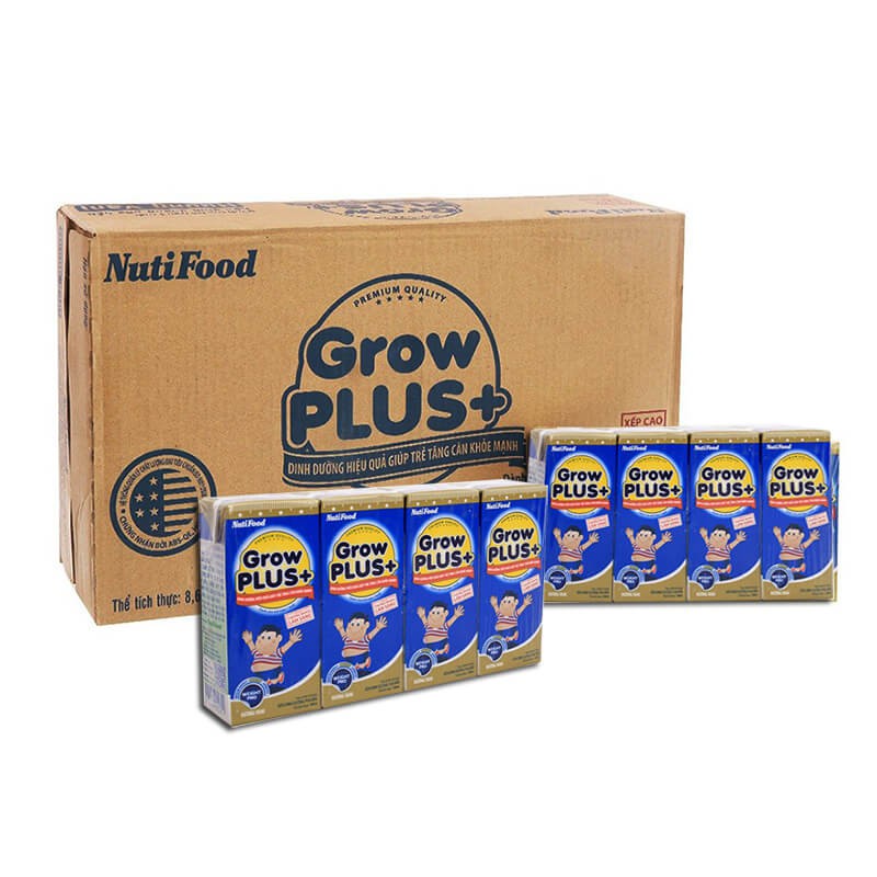 Sữa Bột Pha Sẵn Nutifood Grow Plus+(mau Xanh) 180Ml -  Thùng 48 hop