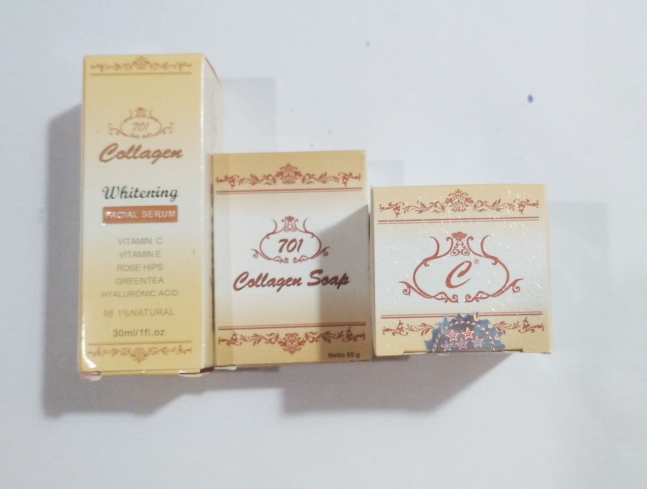 Combo serum và kem collagen plus vit e dưỡng trắng dành cho da nám tàn nhang