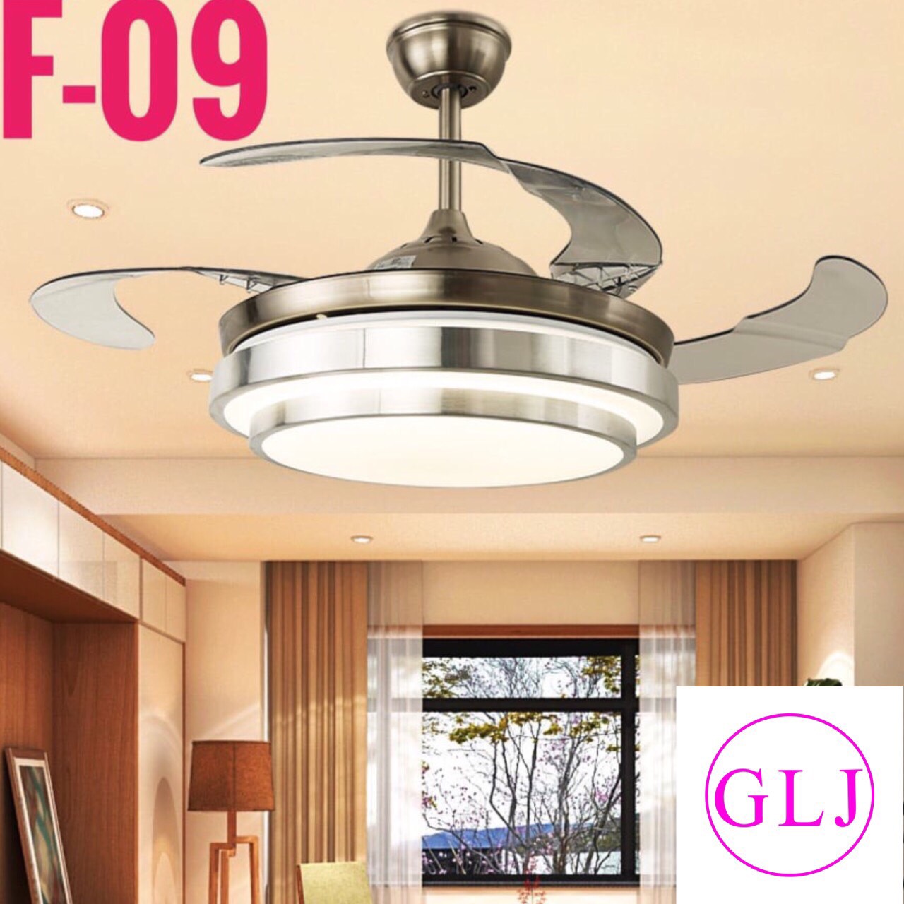 Quạt trần có đèn trang trí - Cánh cụp cánh xòe - Rất sang trọng