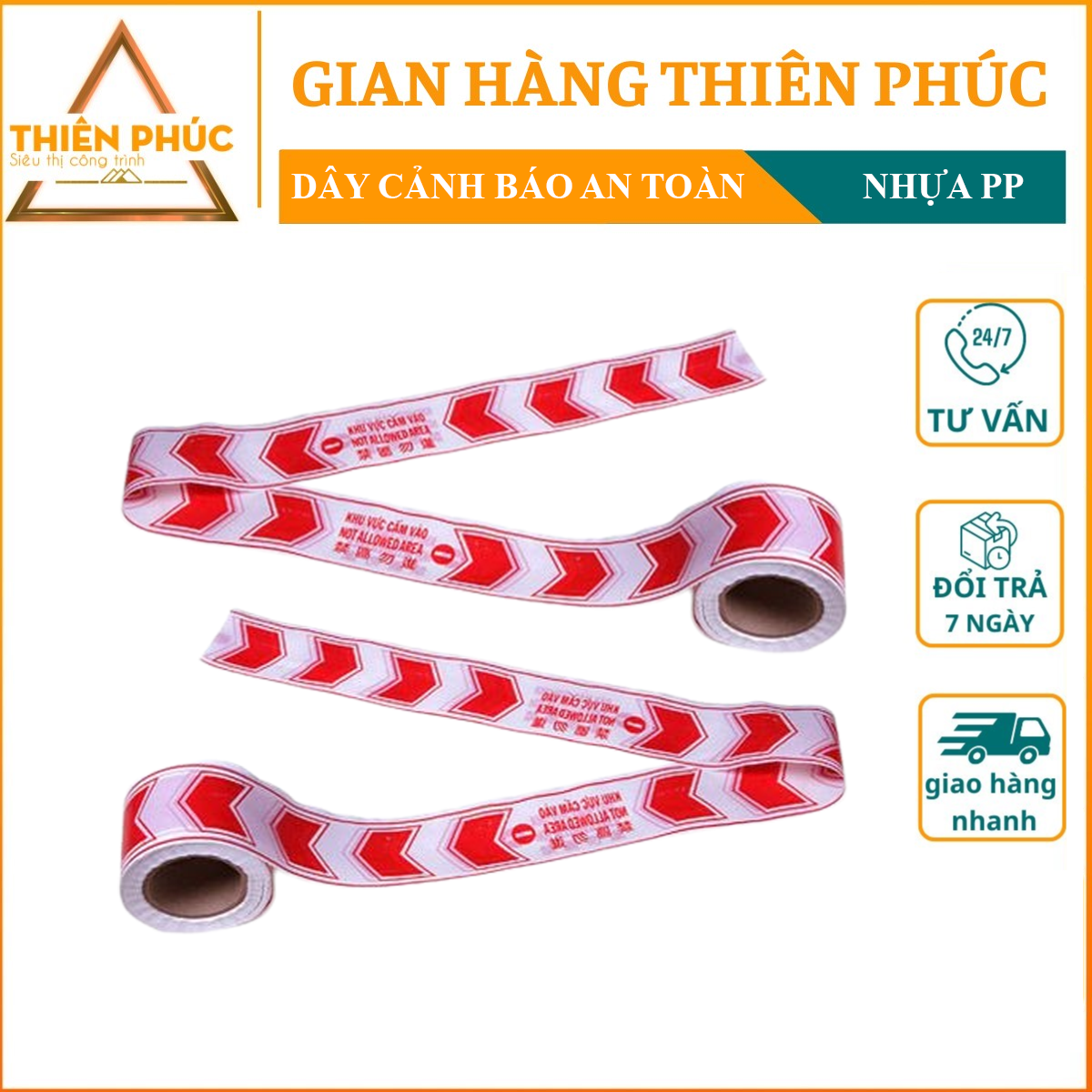 Dây cảnh báo an toàn dây rào chắn cảnh báo công trình cuộn 100m