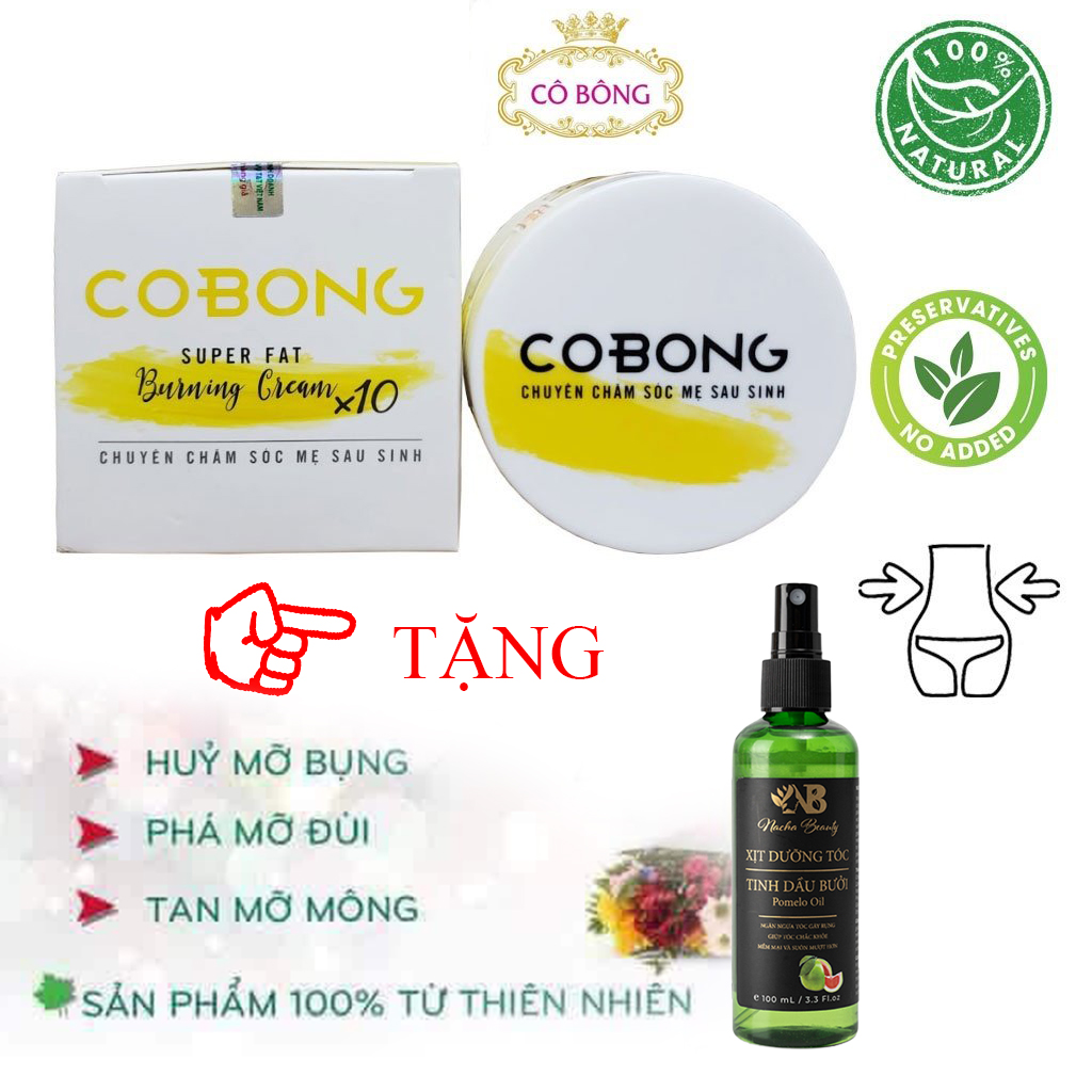 ( TẶNG POMELO ) Kem Tan Mỡ Cô Bông 150g Giảm Mỡ Bụng giúp lấy lại vòng eo thon gọn chỉ trong 7 ngày