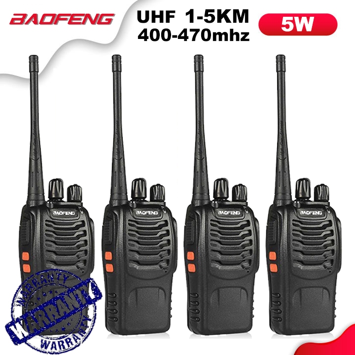 4 bộ Bộ Đàm Baofeng BF888S Kèm Tai Nghe Cự Ly Đến 5km Full Phụ Kiện, 16 Kênh Tần Số 400.00- 470.00MHz