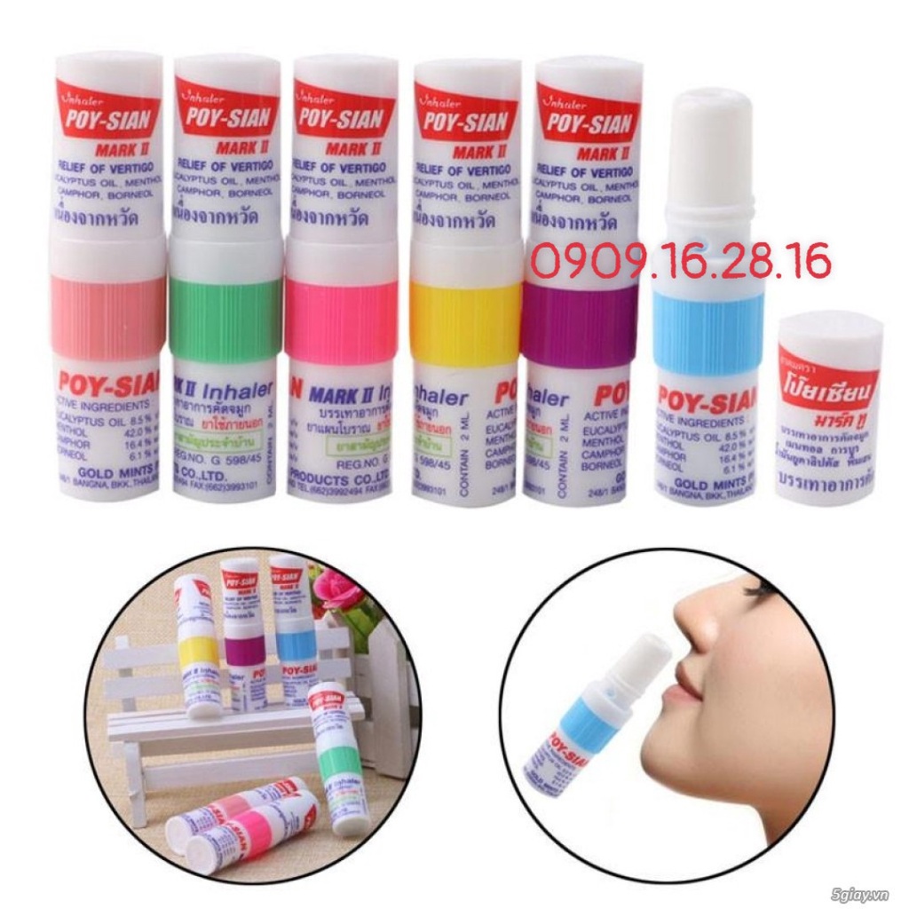 1 ống hít thông mũi 2 đầu poy sian thái lan